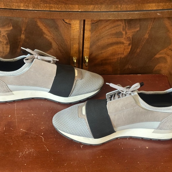 Balenciaga White/Grey Leather Mesh Neoprene Race Runner - Picture 5 of 11